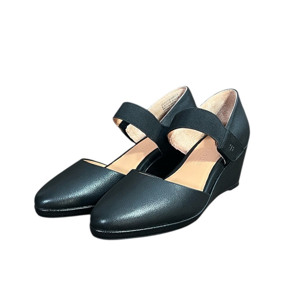 New Gentle Souls- Oriana Leather Wedge Women’s Size 6.5 in Black Leather